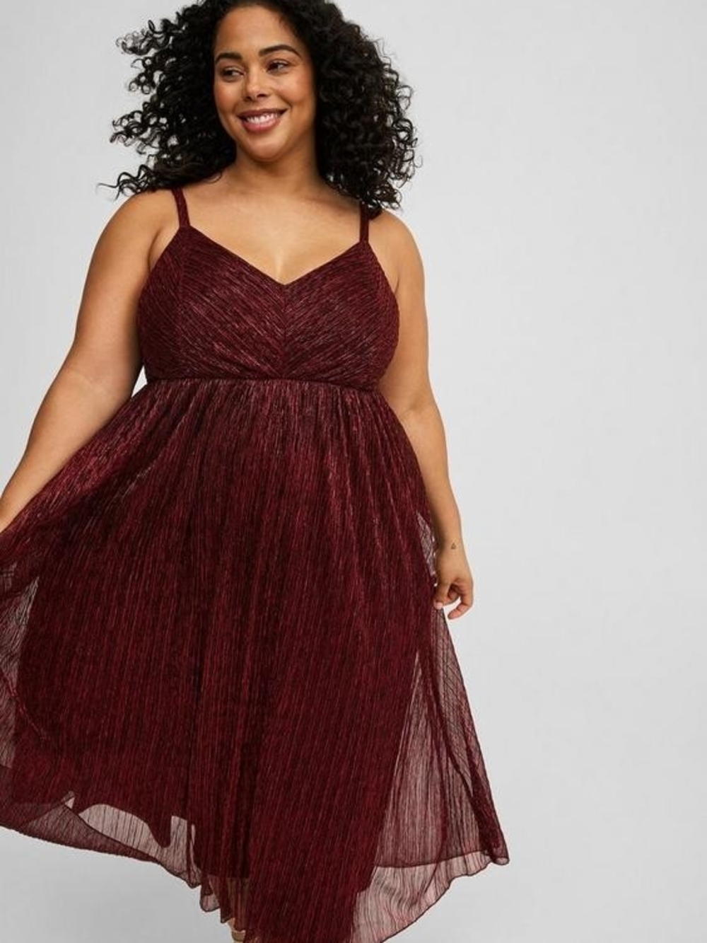 NWT 3X TORRID Tea Length Sleeveless Dresses~Burgundy